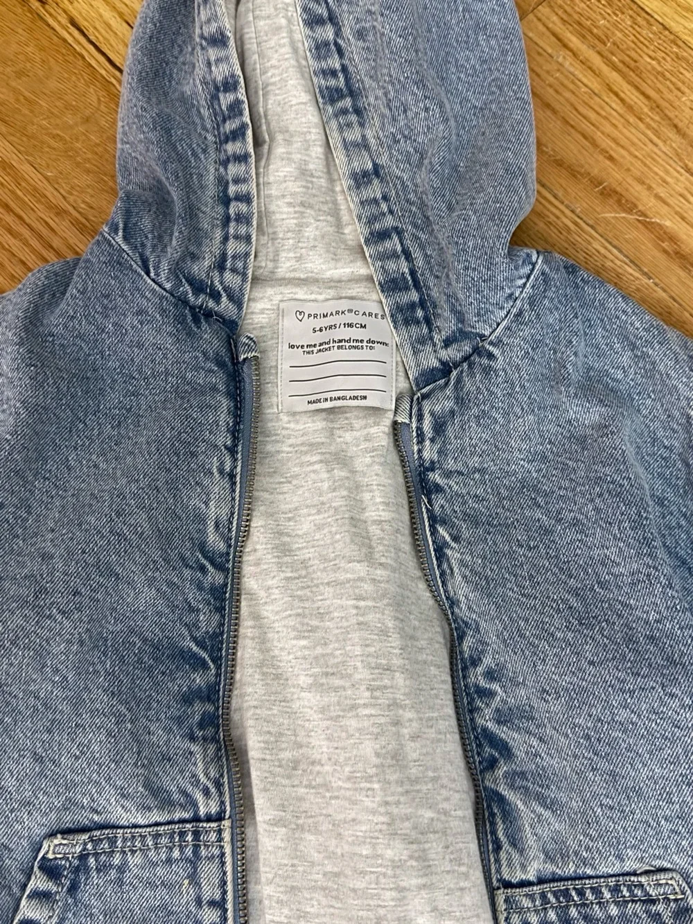 Primark Light Blue Denim Hooded Jacket for Kids